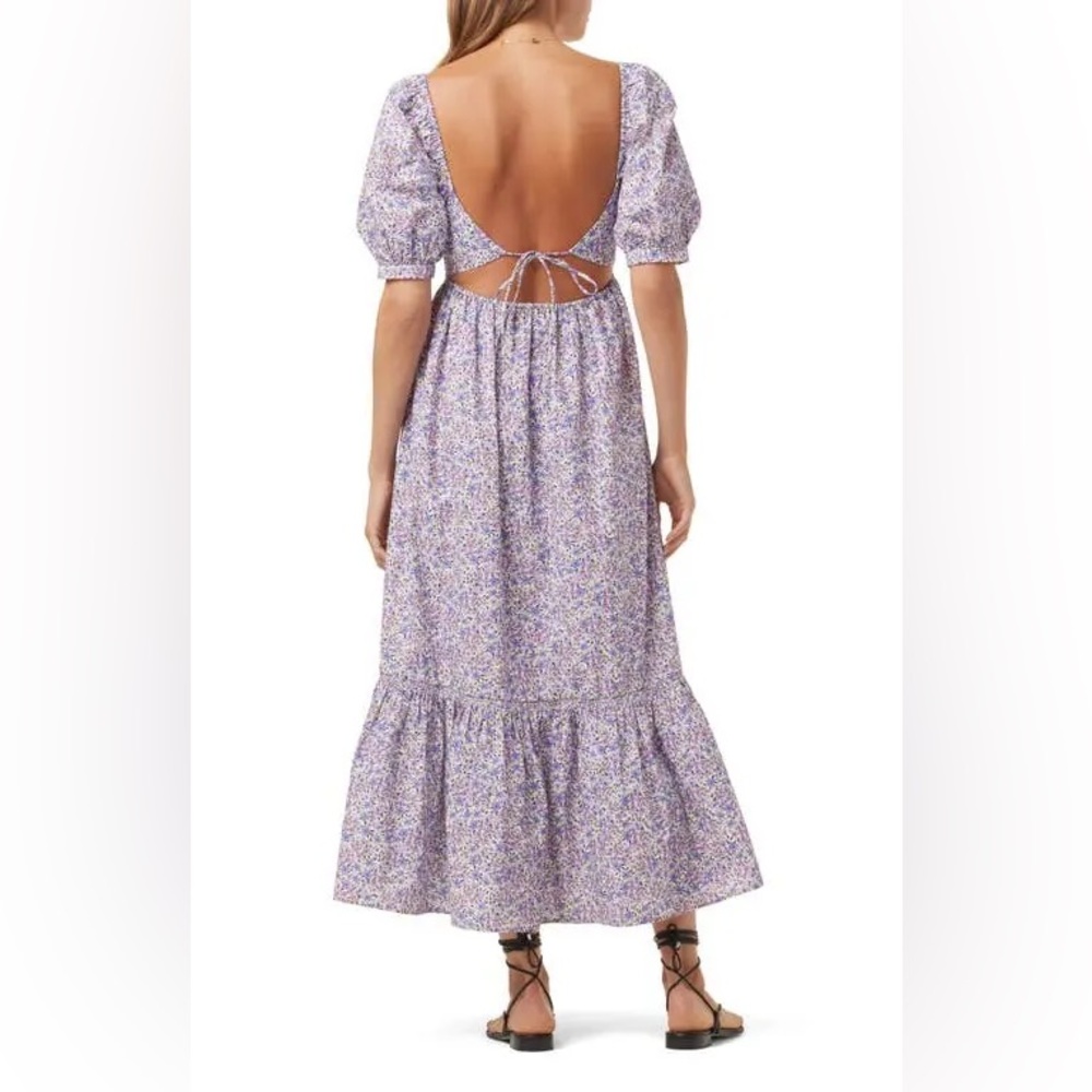 favorite daughter mirca dress in purple multi flora- size 2